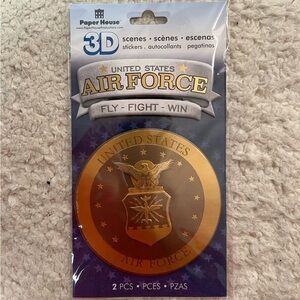 Paper House USAF United States Air Force 3D, 2 Piece Sticker Set